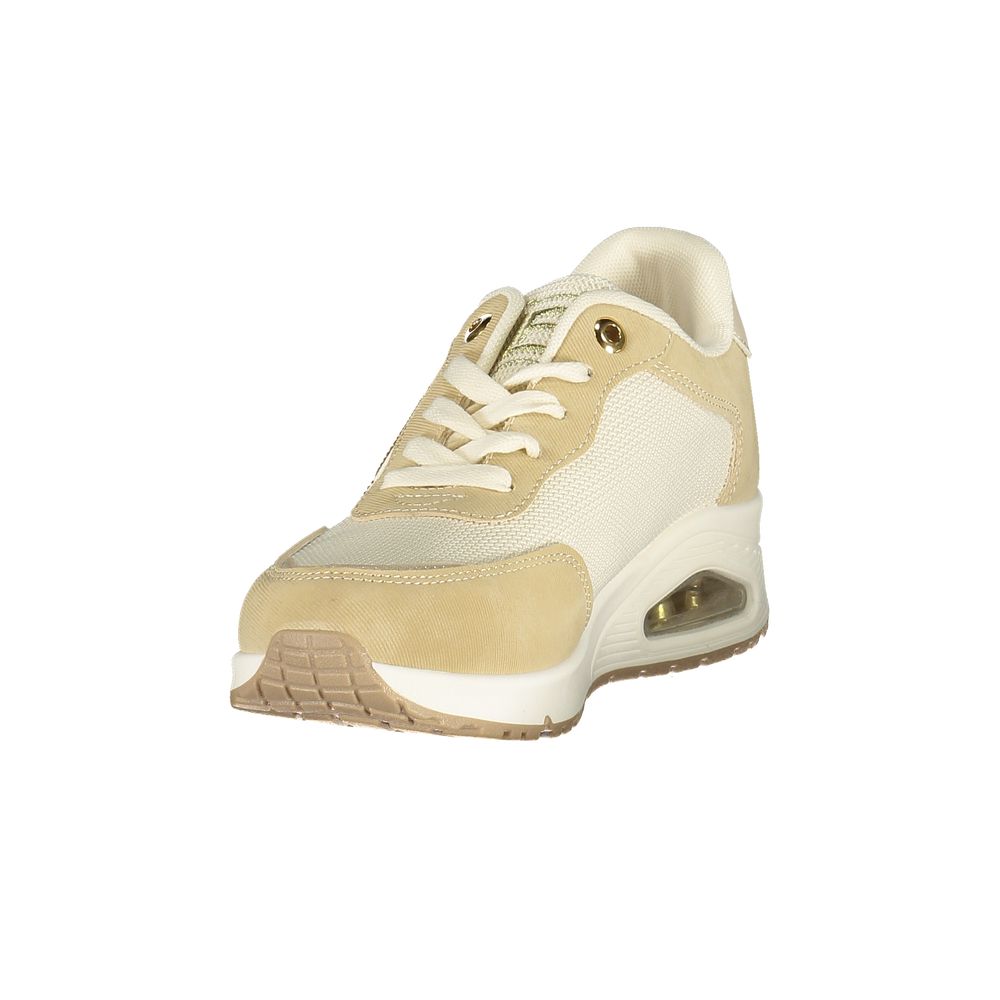 Laura Biagiotti Damen Sneaker aus Beige Polyurethan