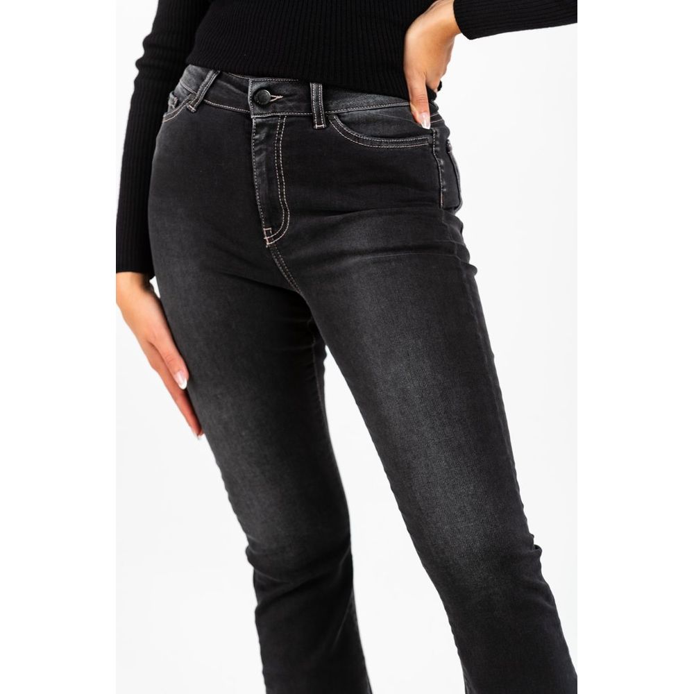 Gas Graue Cropped Jeans aus Baumwolle