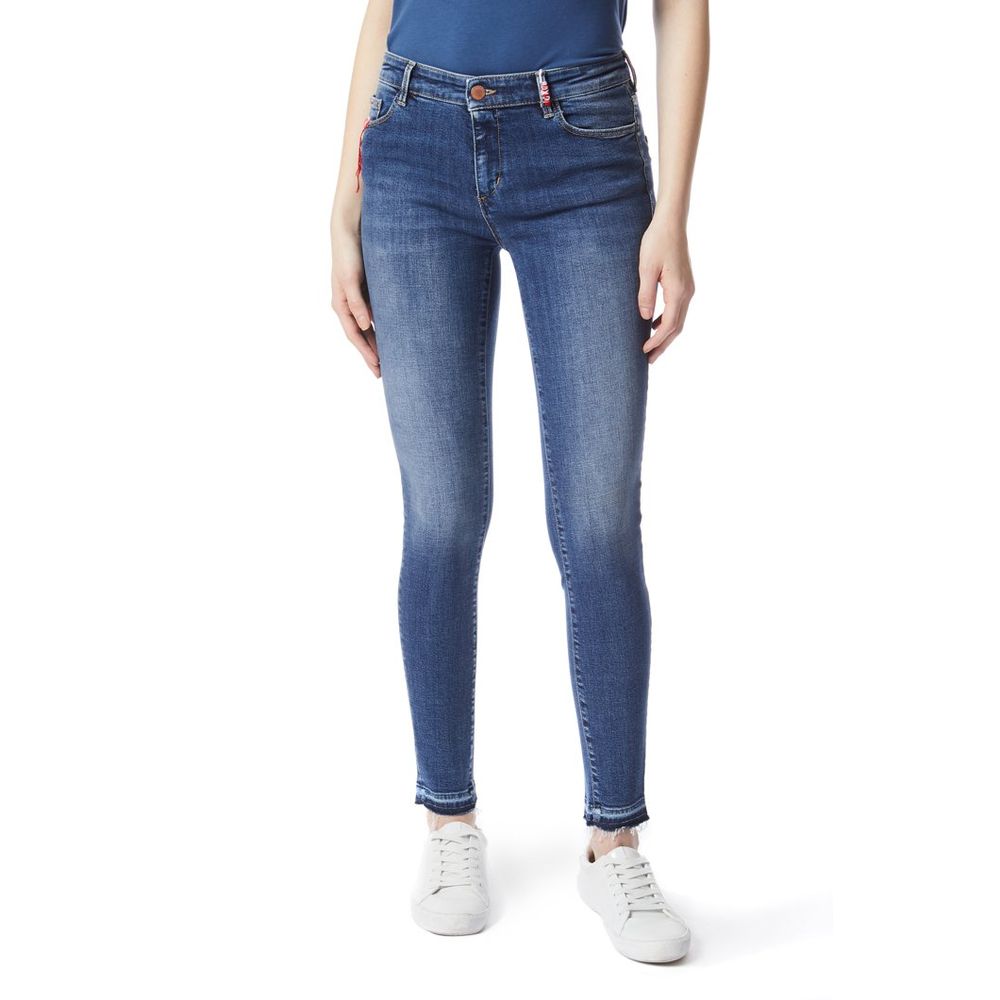Gas Blaue Baumwoll-Skinny-Jeans