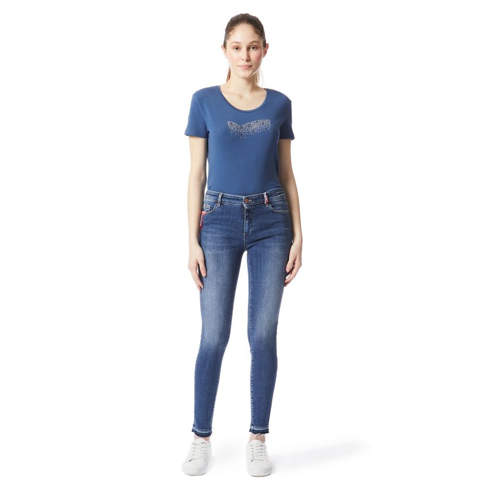 Gas Blaue Baumwoll-Skinny-Jeans