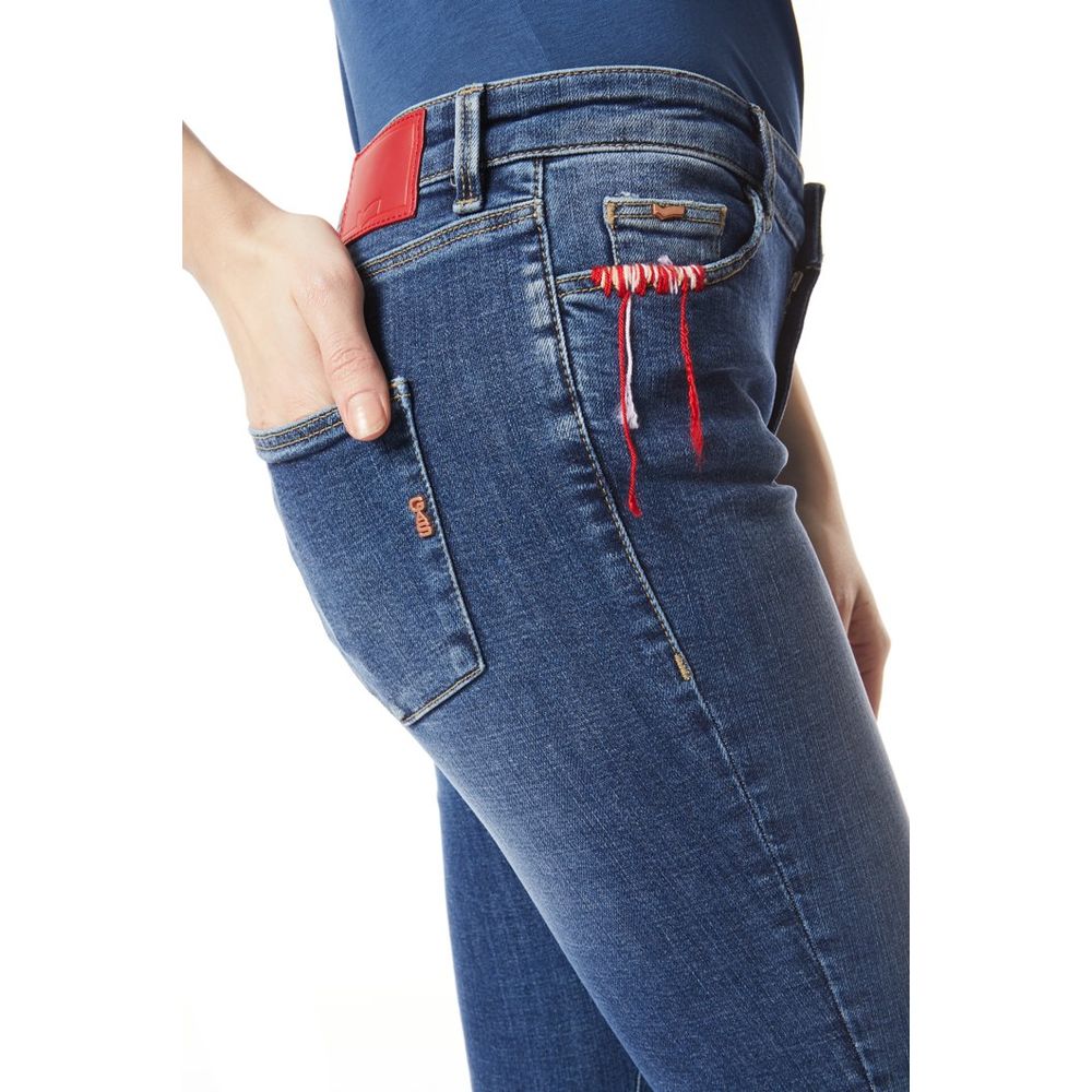 Gas Blaue Baumwoll-Skinny-Jeans