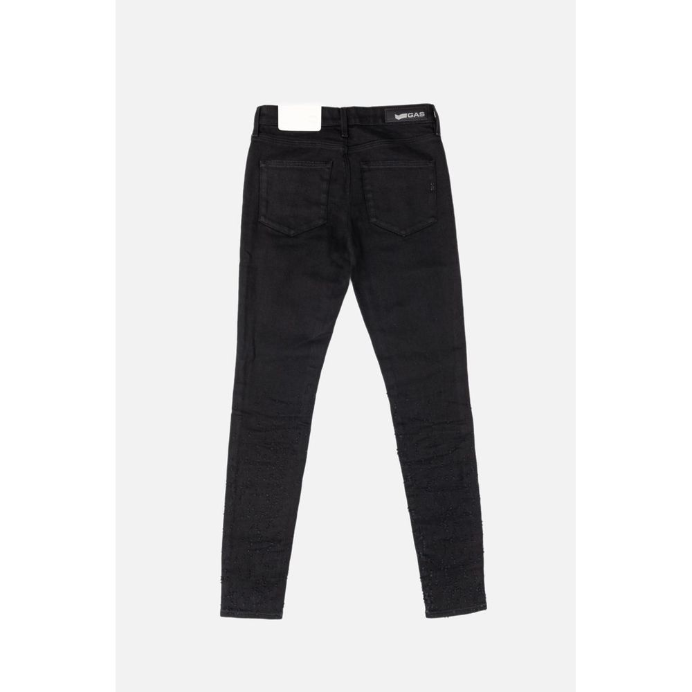 Gas Schwarze Skinny Jeans aus Baumwolle