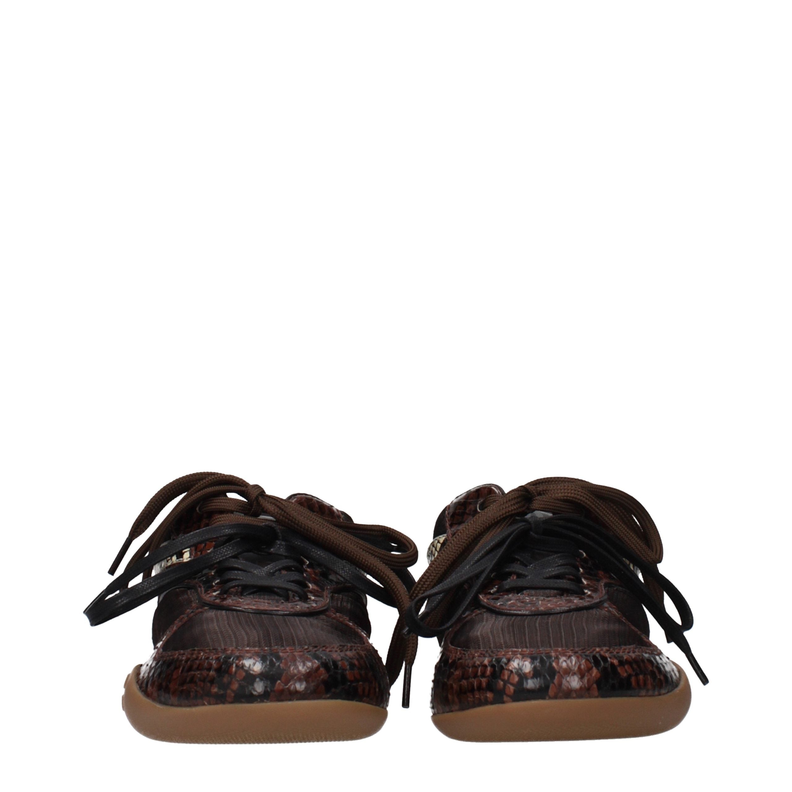 Miu Miu Braune Stoff-Sneaker mit niedrigem Schaft