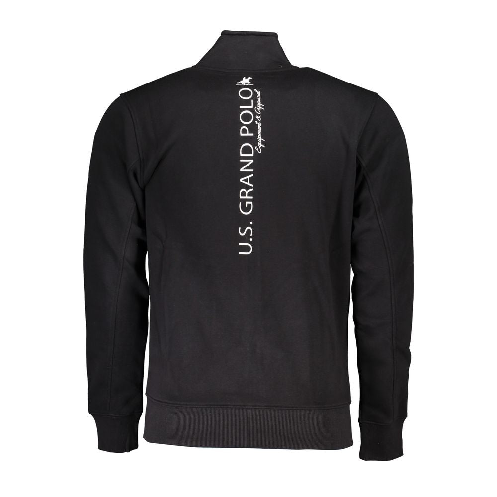 U.S. Grand Polo Schwarzer Baumwoll-Sweatshirt