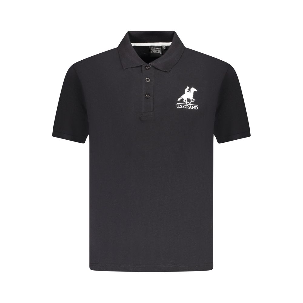 U.S. Grand Polo Schwarzes Baumwoll-Poloshirt für Herren