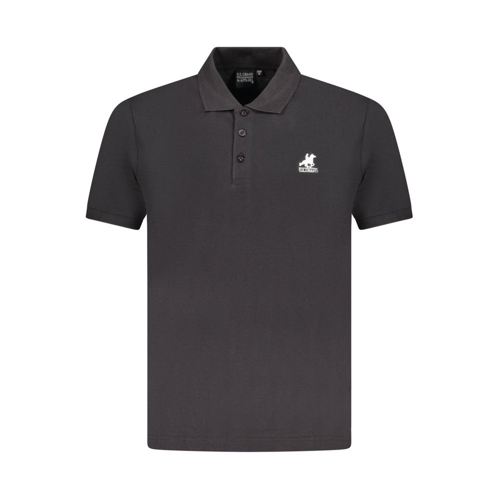 U.S. Grand Polo Schwarzes Herren-Poloshirt aus Baumwolle