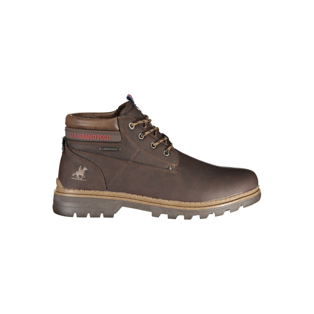 U.S. Grand Polo Braune Ankle Boots aus Polyester