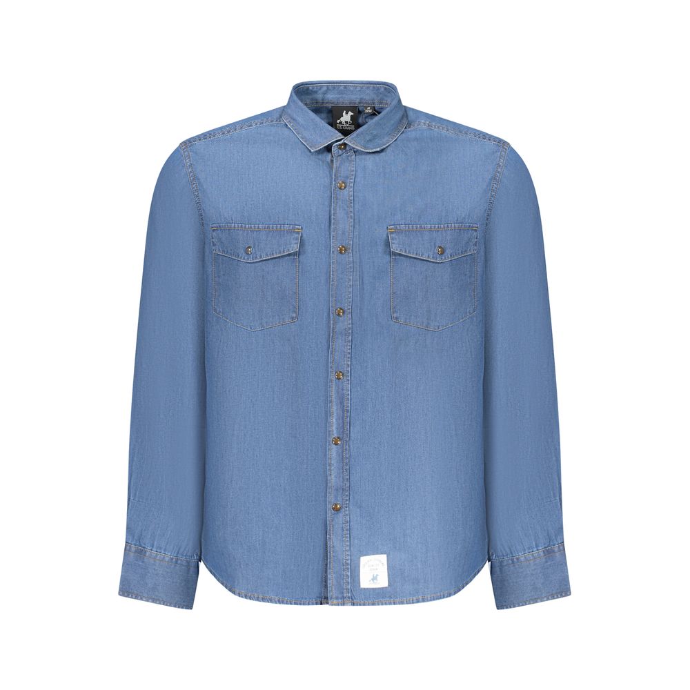 U.S. Grand Polo Blaues Denim-Hemd