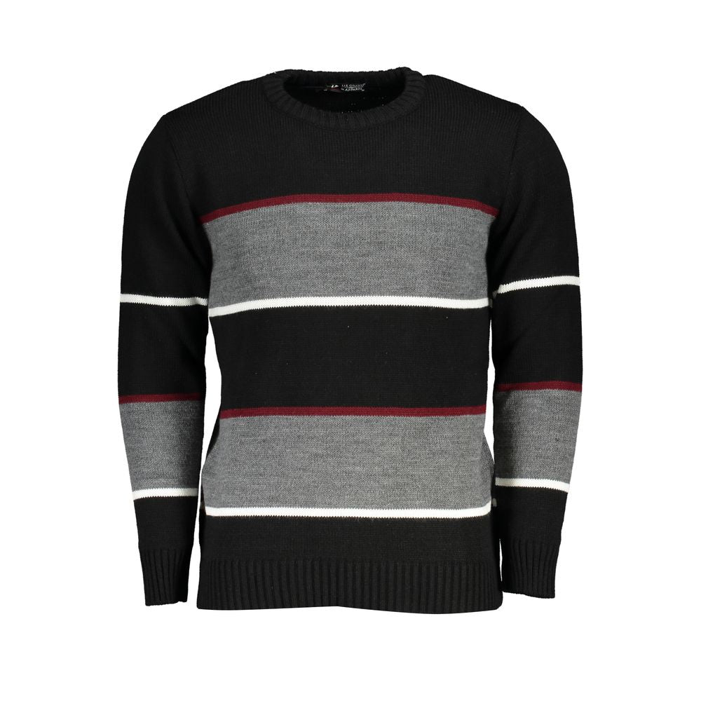 U.S. Grand Polo Schwarzer Herrenpullover aus Acryl