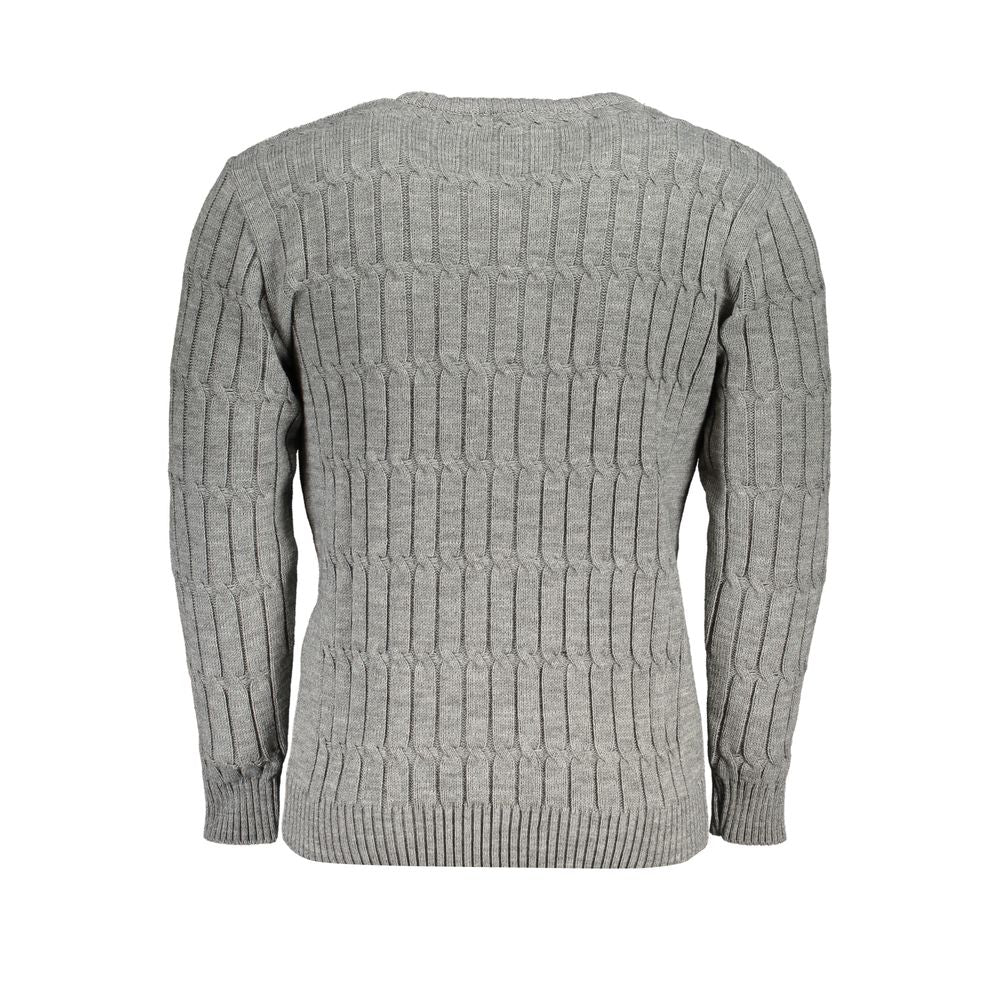 U.S. Grand Polo Grauer Strickpullover mit Rollkragen