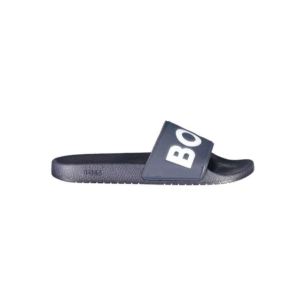 Hugo Boss Blaue Herren-Slipper aus Polyurethan