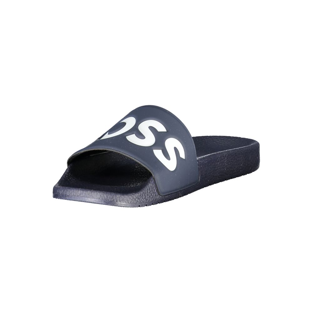 Hugo Boss Blaue Herren-Slipper aus Polyurethan