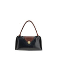 Versace Schwarze Bos Taurus Kalbsleder Schultertasche