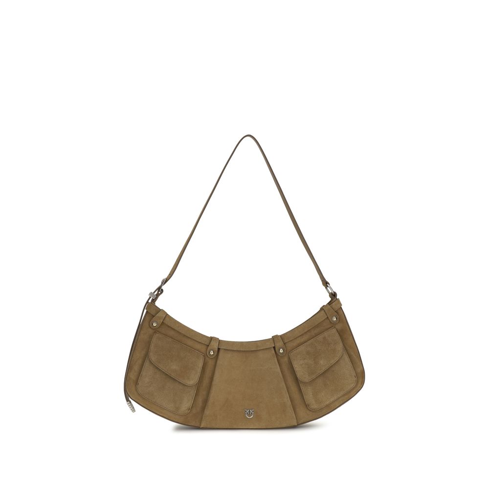 PINKO Beige Kalbsleder Bos Taurus Schultertasche