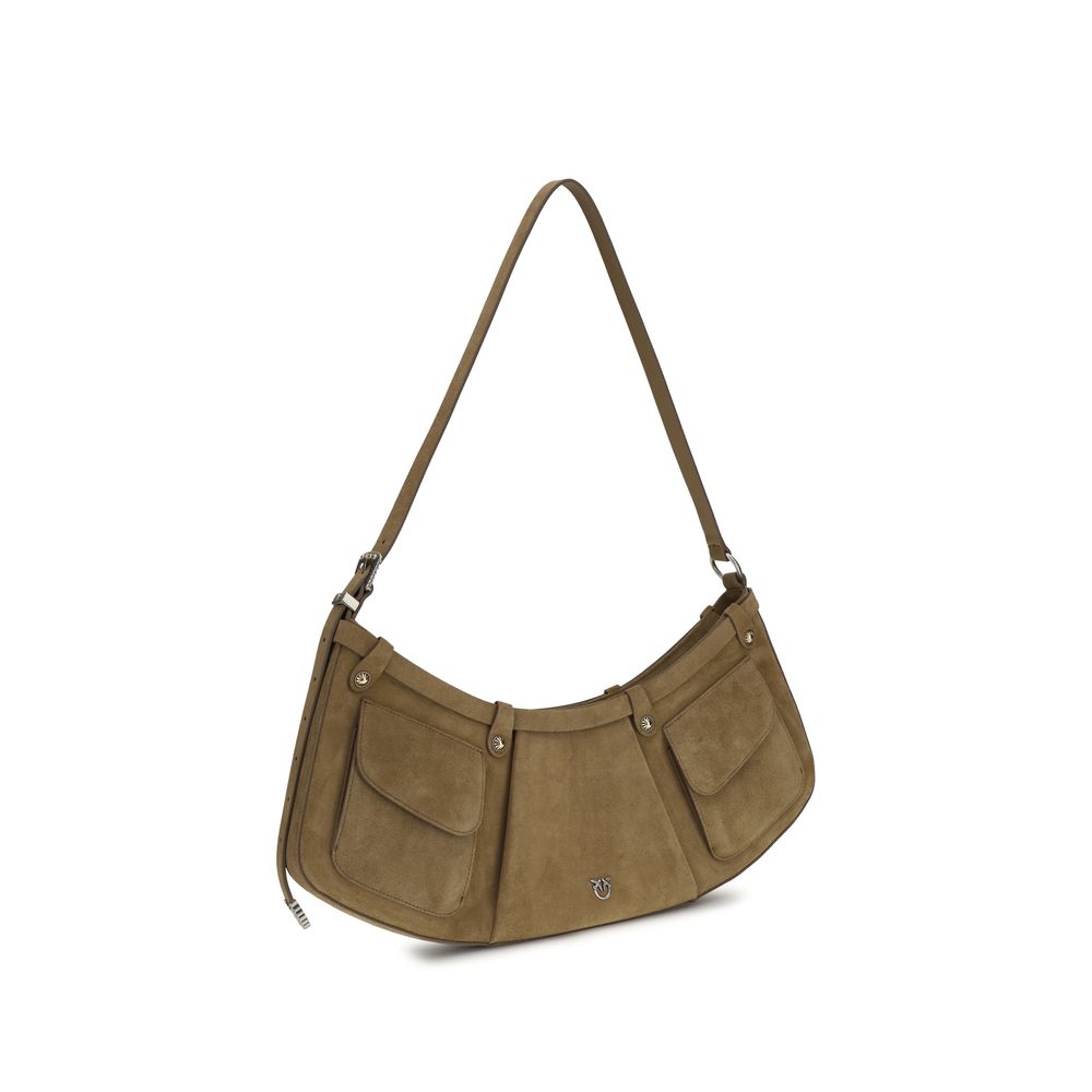PINKO Beige Kalbsleder Bos Taurus Schultertasche
