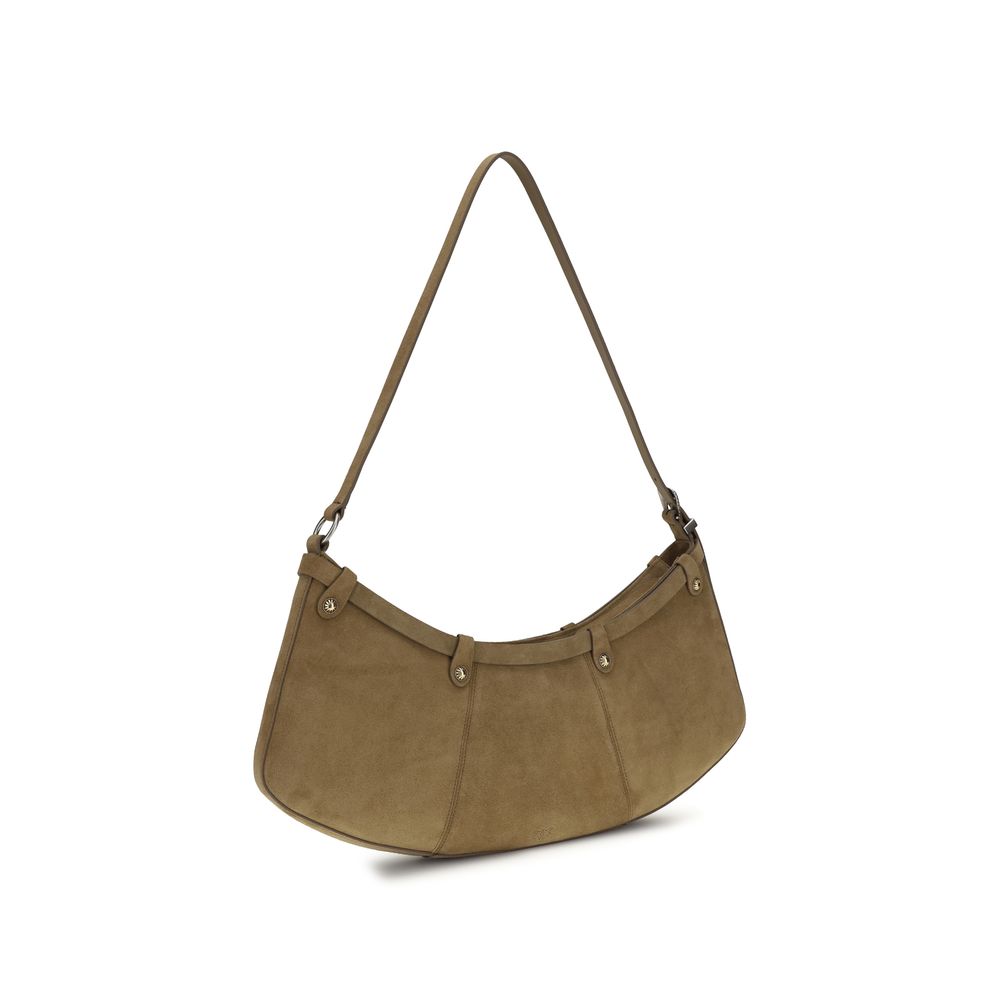 PINKO Beige Kalbsleder Bos Taurus Schultertasche