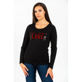 Gas Schwarzes Langarm-T-Shirt aus Baumwolle