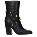 Versace Schwarze Leder-Stiefeletten