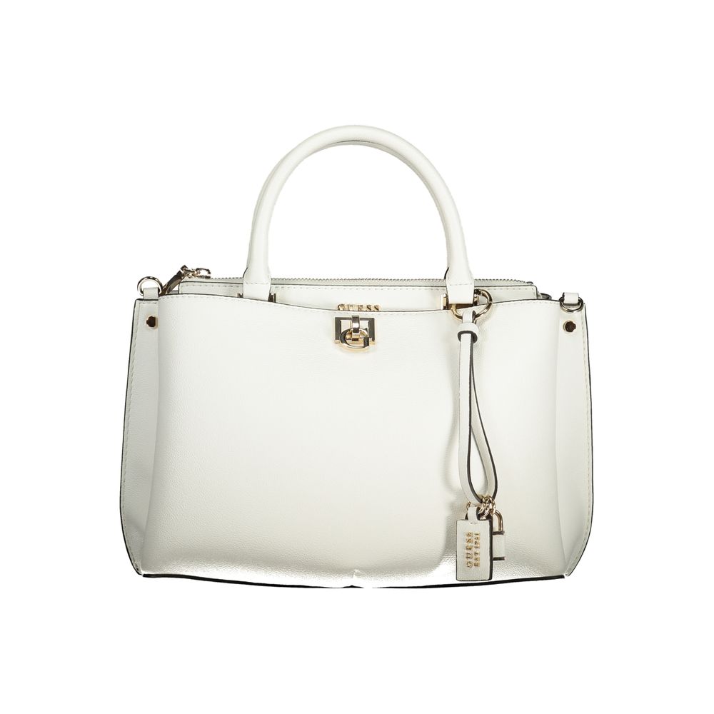 Guess Jeans Weiße Damen-Handtasche aus Polyurethan