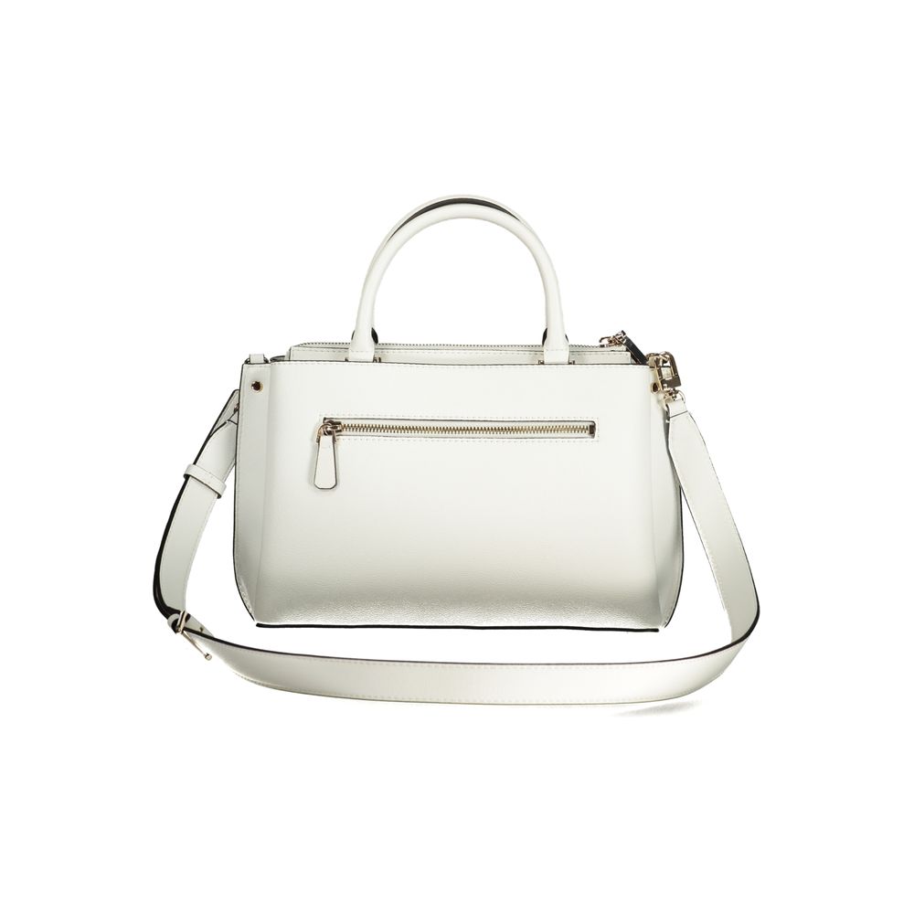 Guess Jeans Weiße Damen-Handtasche aus Polyurethan