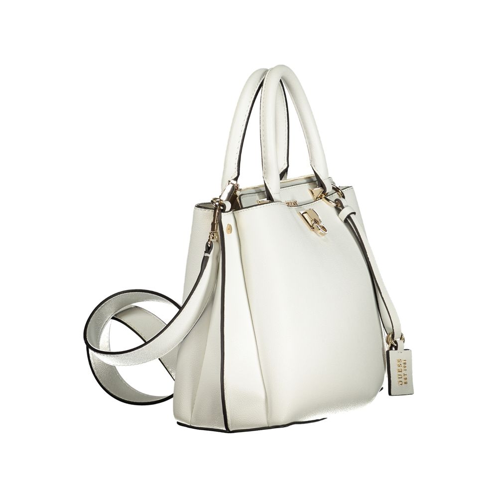 Guess Jeans Weiße Damen-Handtasche aus Polyurethan