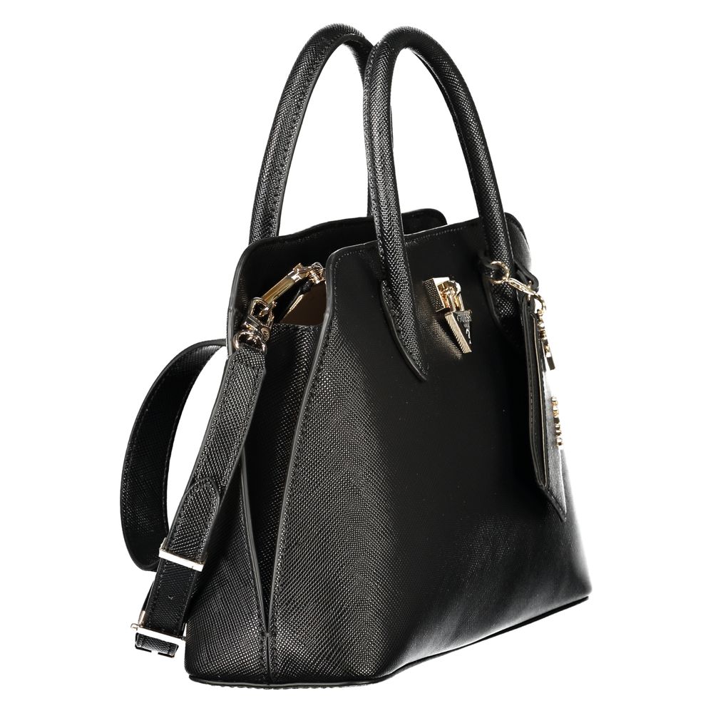 Guess Jeans Schwarze Damen-Handtasche aus Polyurethan