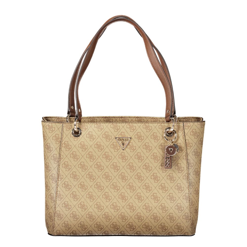 Guess Jeans Damen-Handtasche aus beigem Polyurethan
