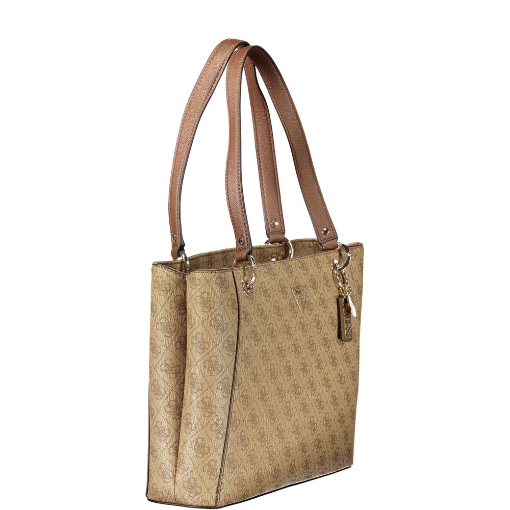 Guess Jeans Damen-Handtasche aus beigem Polyurethan