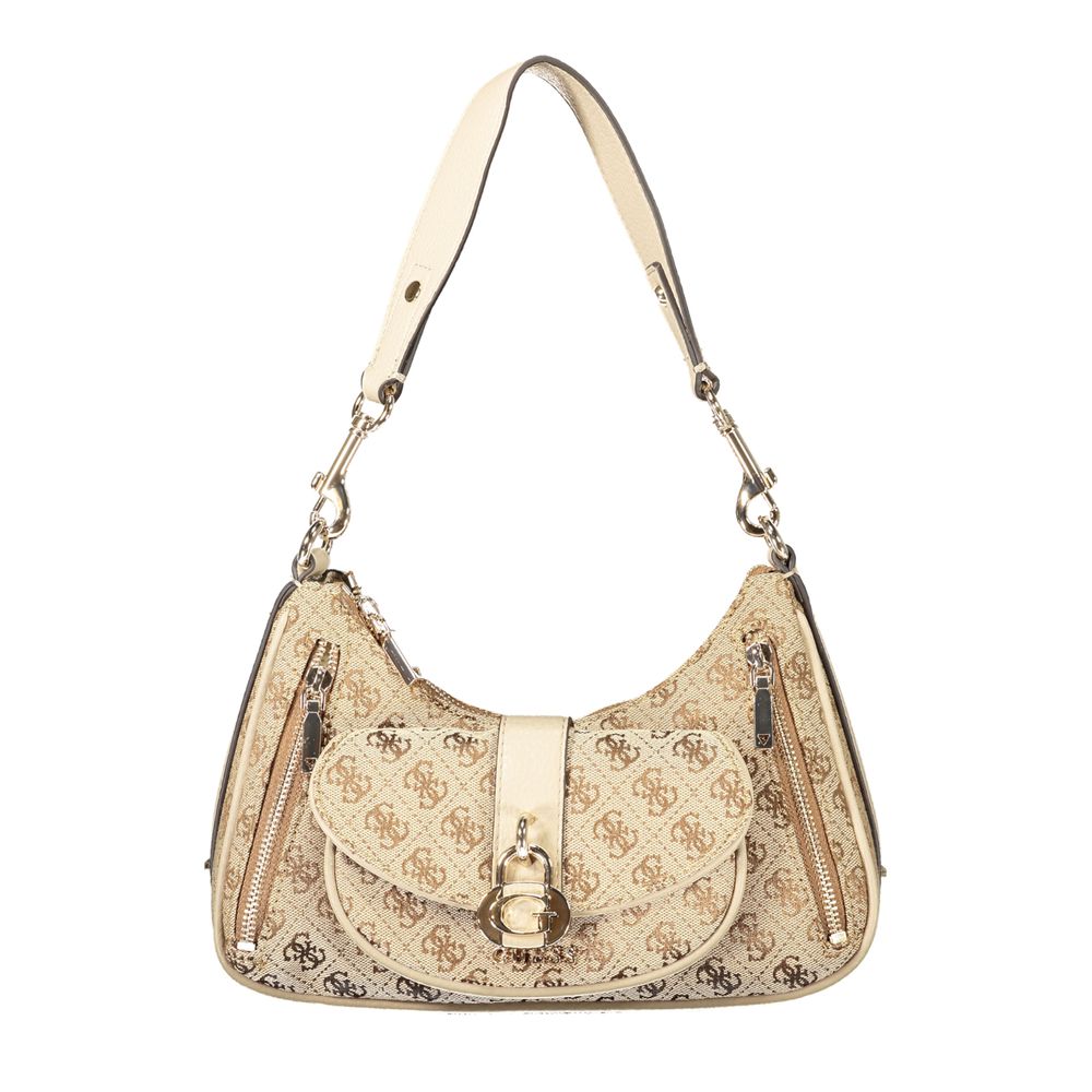 Guess Jeans Damen-Handtasche aus beigem Polyurethan
