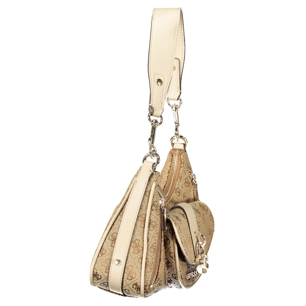 Guess Jeans Damen-Handtasche aus beigem Polyurethan