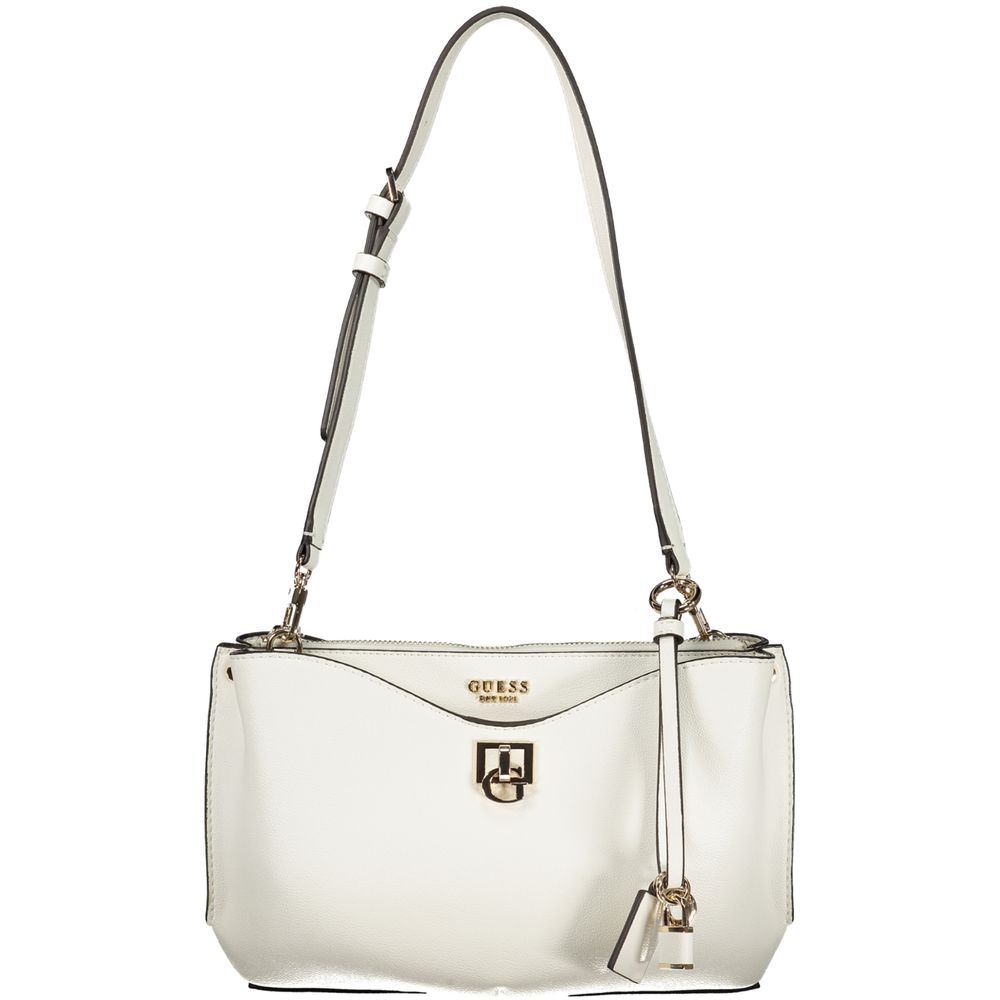Guess Jeans Weiße Damen-Handtasche aus Polyurethan