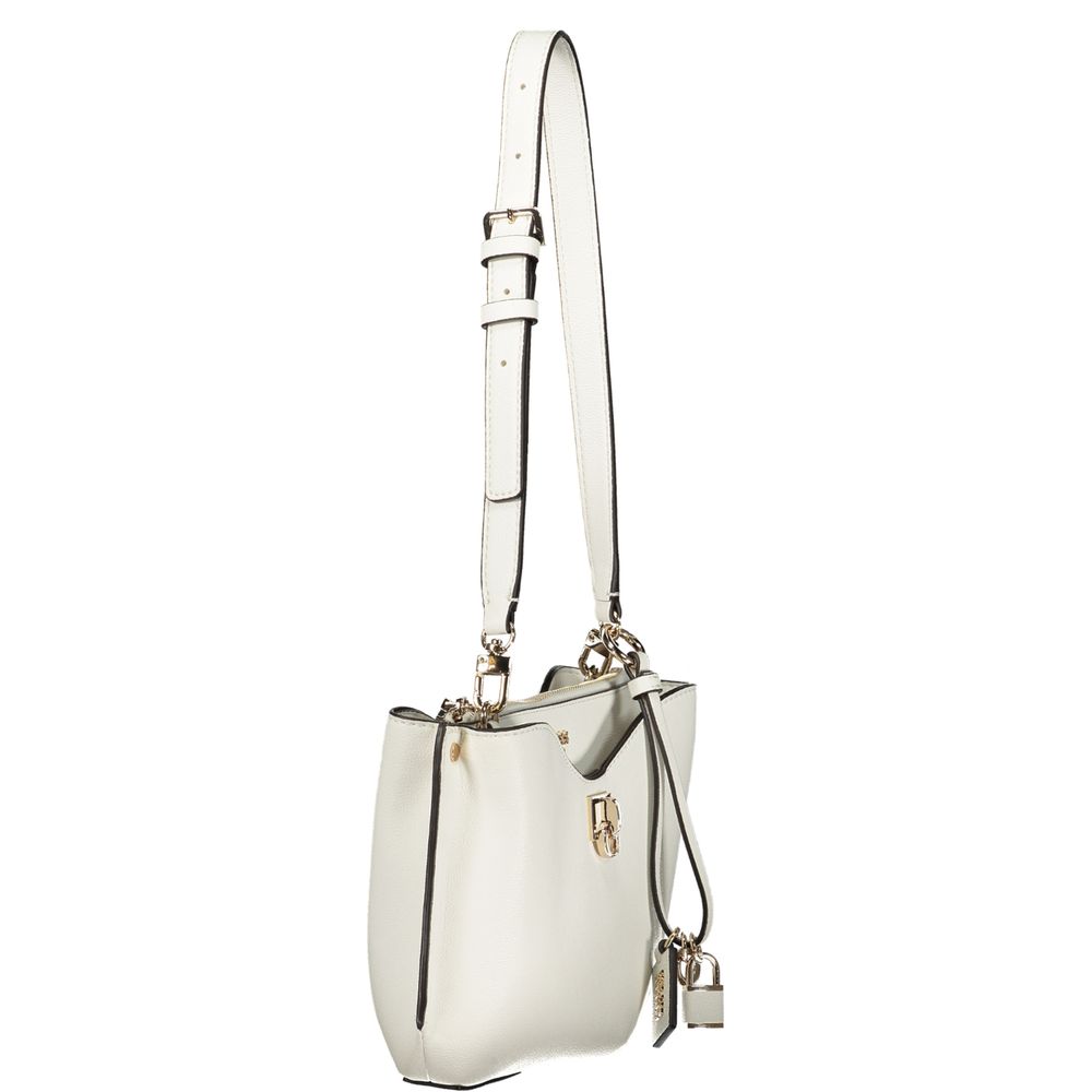 Guess Jeans Weiße Damen-Handtasche aus Polyurethan