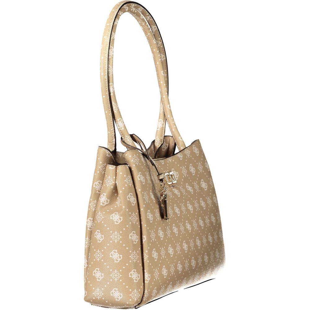 Guess Jeans Damen-Handtasche aus beigem Polyurethan