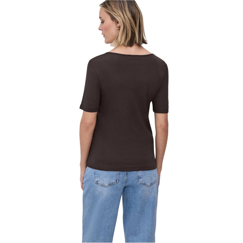 Street One Braunes Baumwoll-Langarmshirt