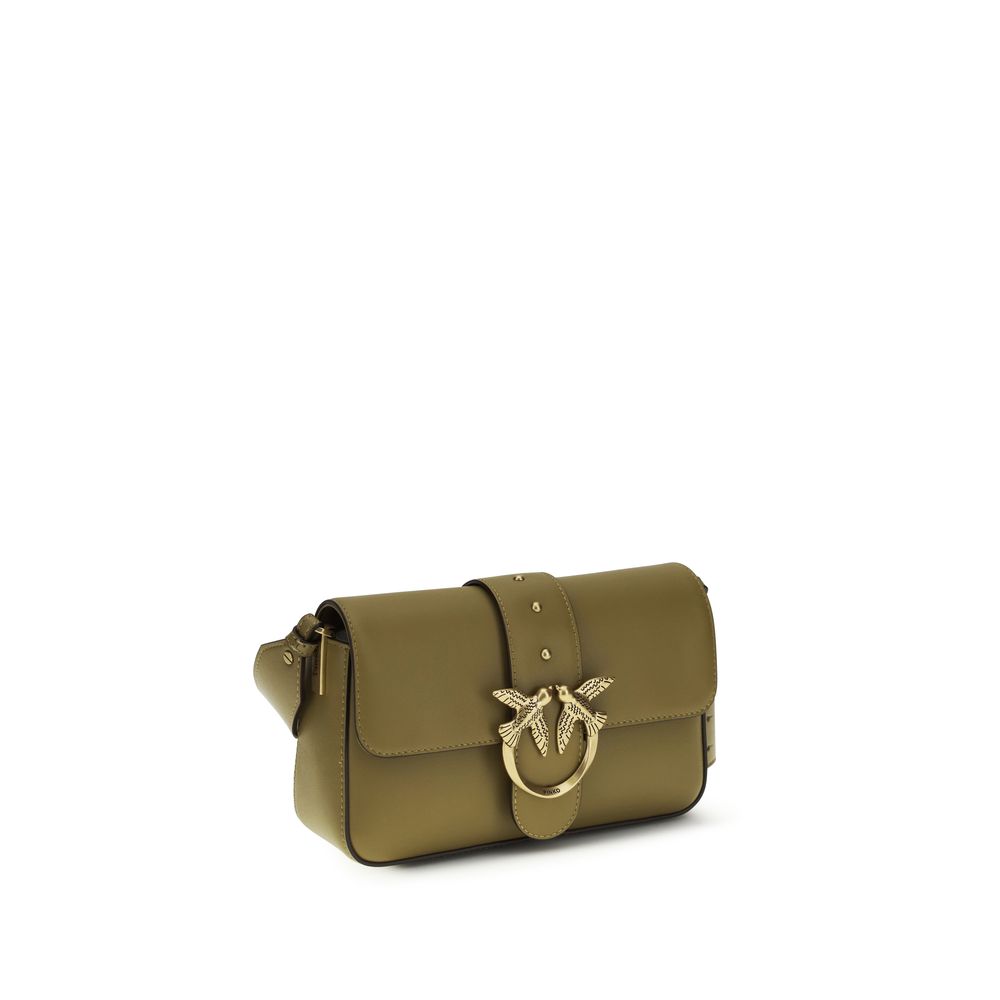 PINKO Bicolor Calf Leather Bos Taurus Schultertasche