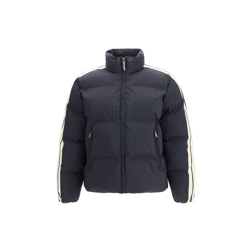 Palm Angels Schwarze Polyamid-Jacke in voller Länge