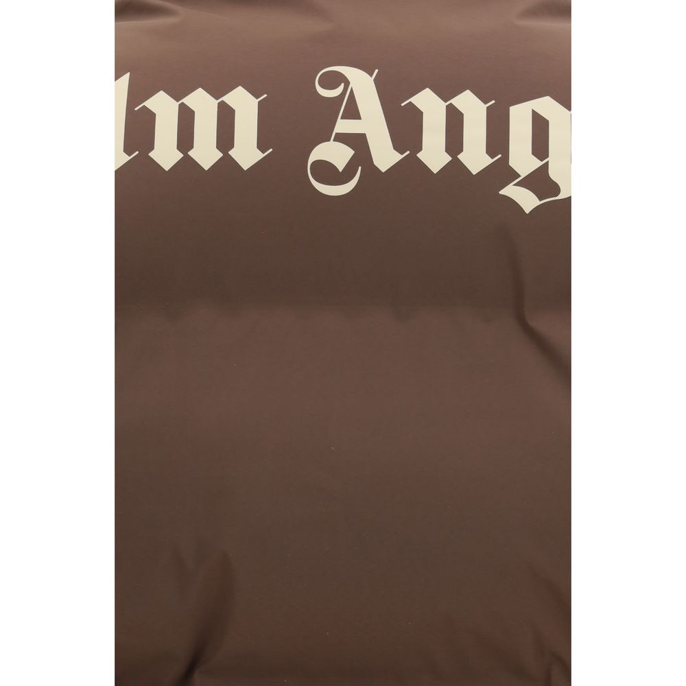 Palm Angels Braune Polyamid-Jacke in voller Länge