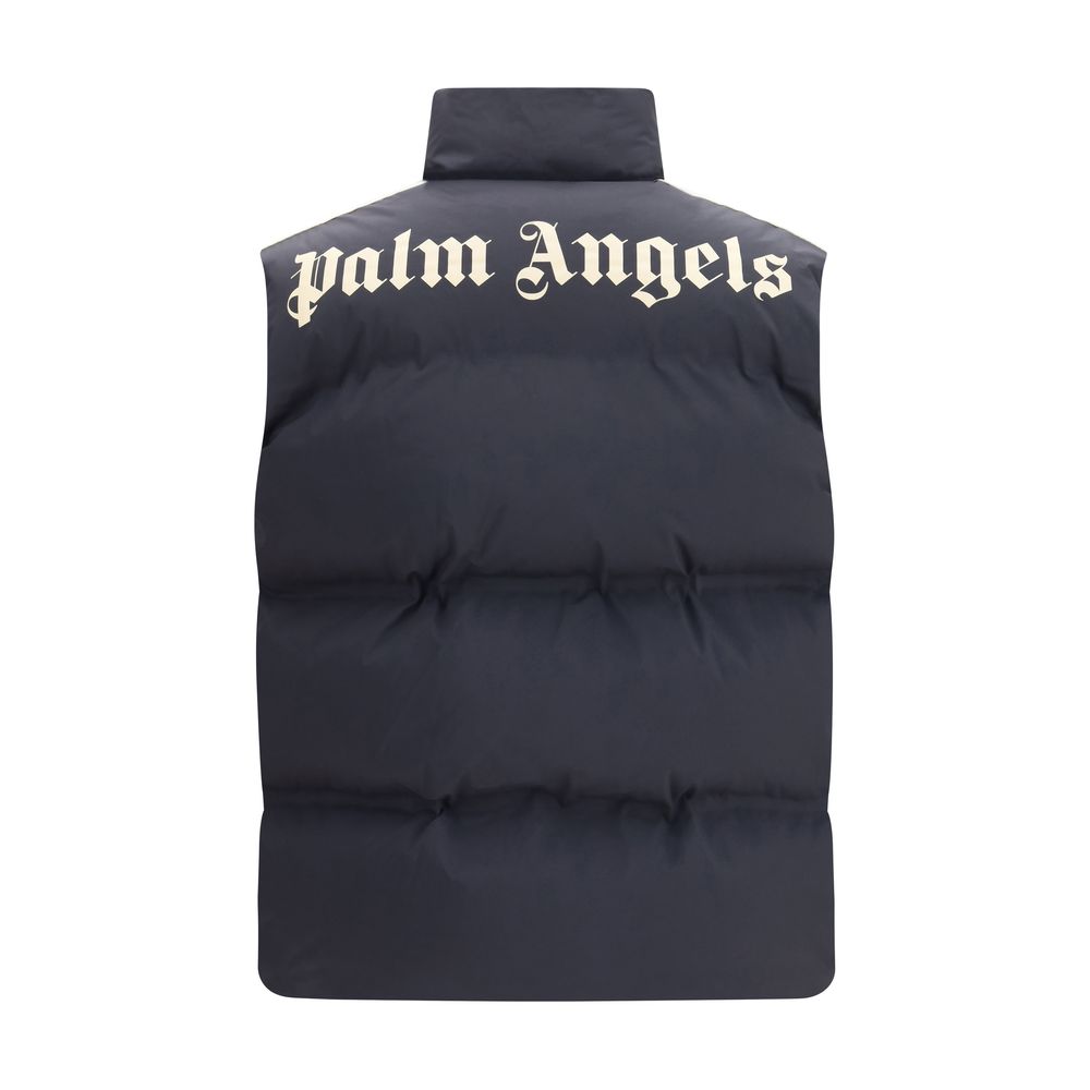 Palm Angels Schwarze Polyamid-Ärmellose Jacke