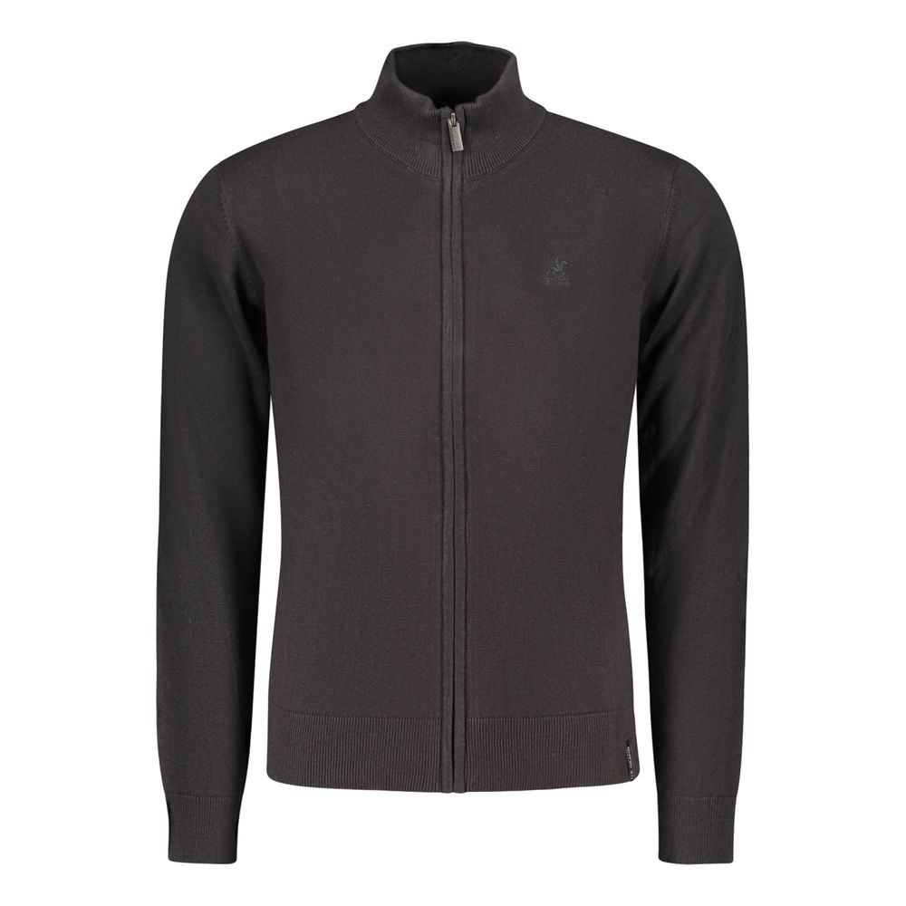 U.S. Grand Polo Schwarzer Herren-Cardigan aus Baumwolle