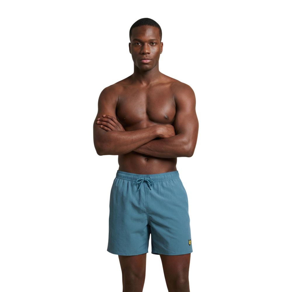 Lyle & Scott Blaue Badeshorts aus Polyamid