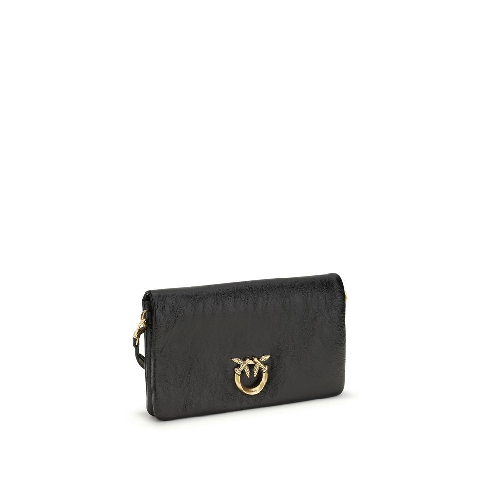 PINKO Schwarze Bos Taurus Kalbsleder Schultertasche
