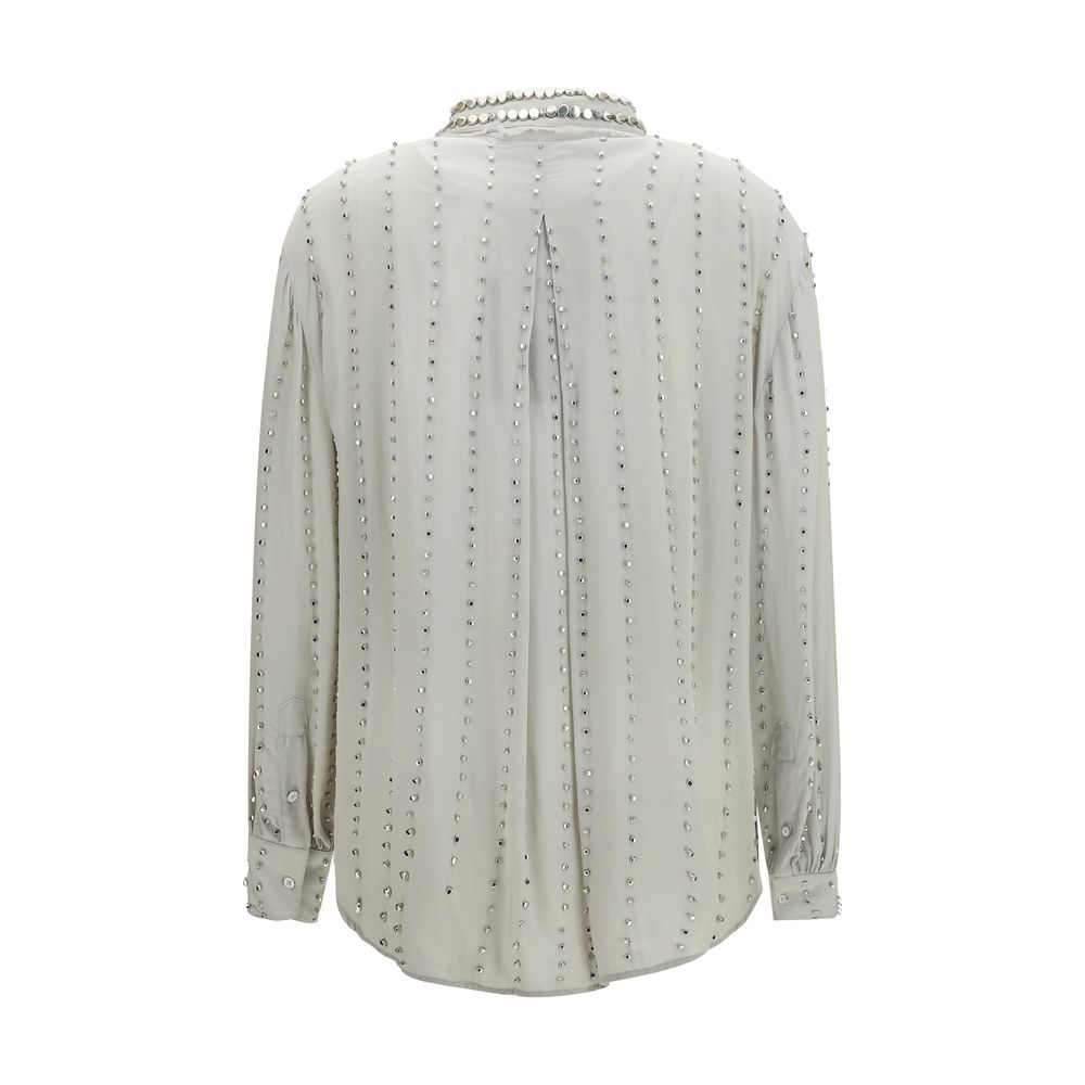 PINKO Graues Hemd mit Viskose-Muster