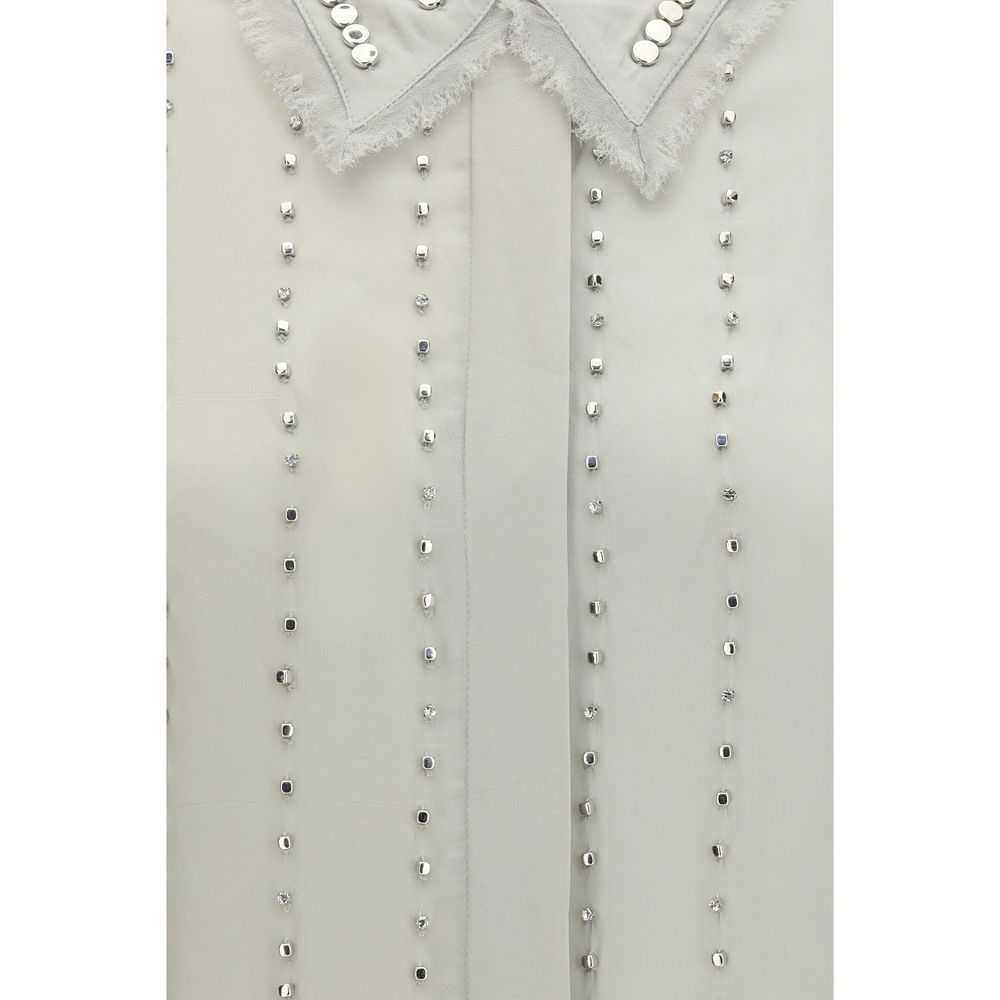 PINKO Graues Hemd mit Viskose-Muster