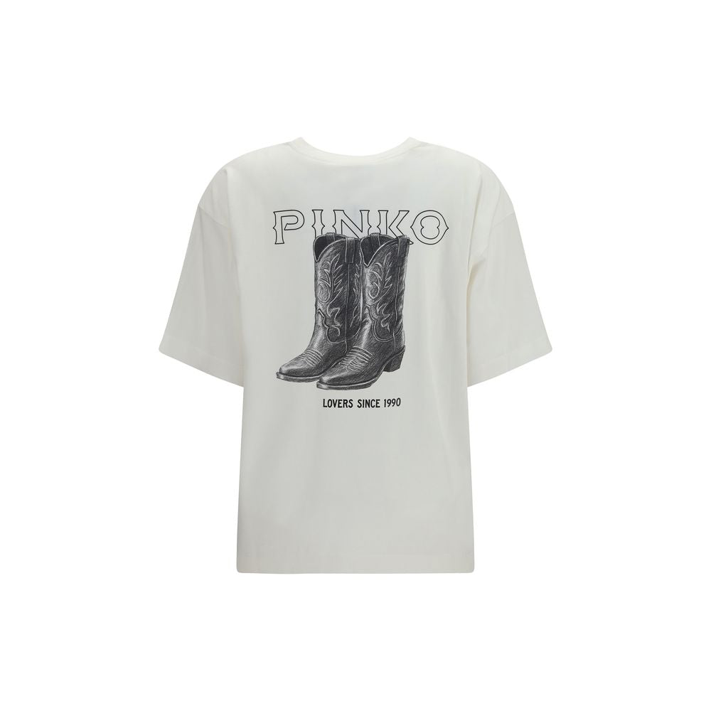 PINKO Weißes Baumwoll-T-Shirt