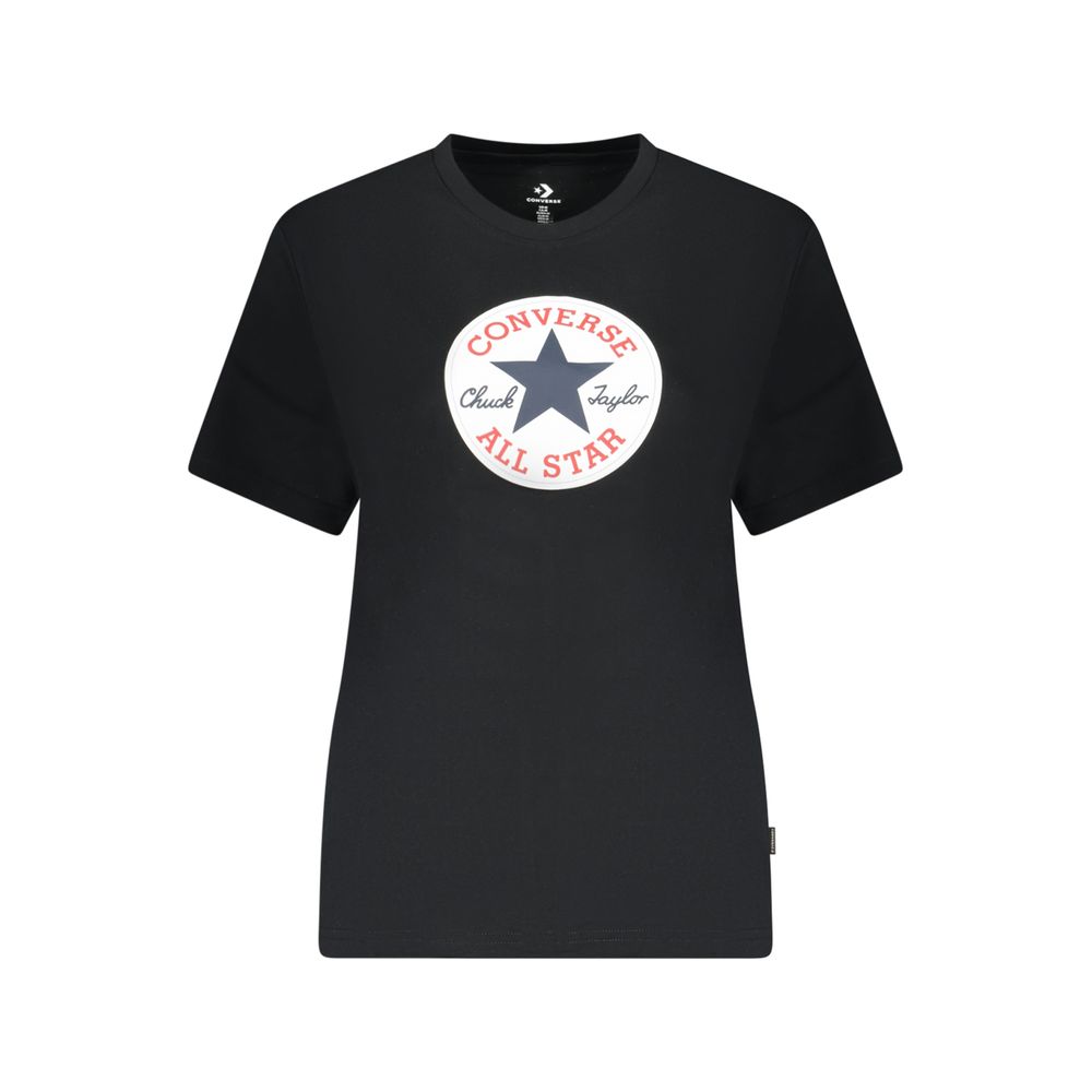 Converse Schwarzes Baumwoll-T-Shirt für Damen