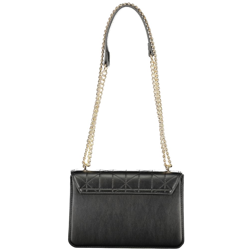 Mario Valentino Nero Polyurethane Damen-Tasche mit Kettenhenkeln
