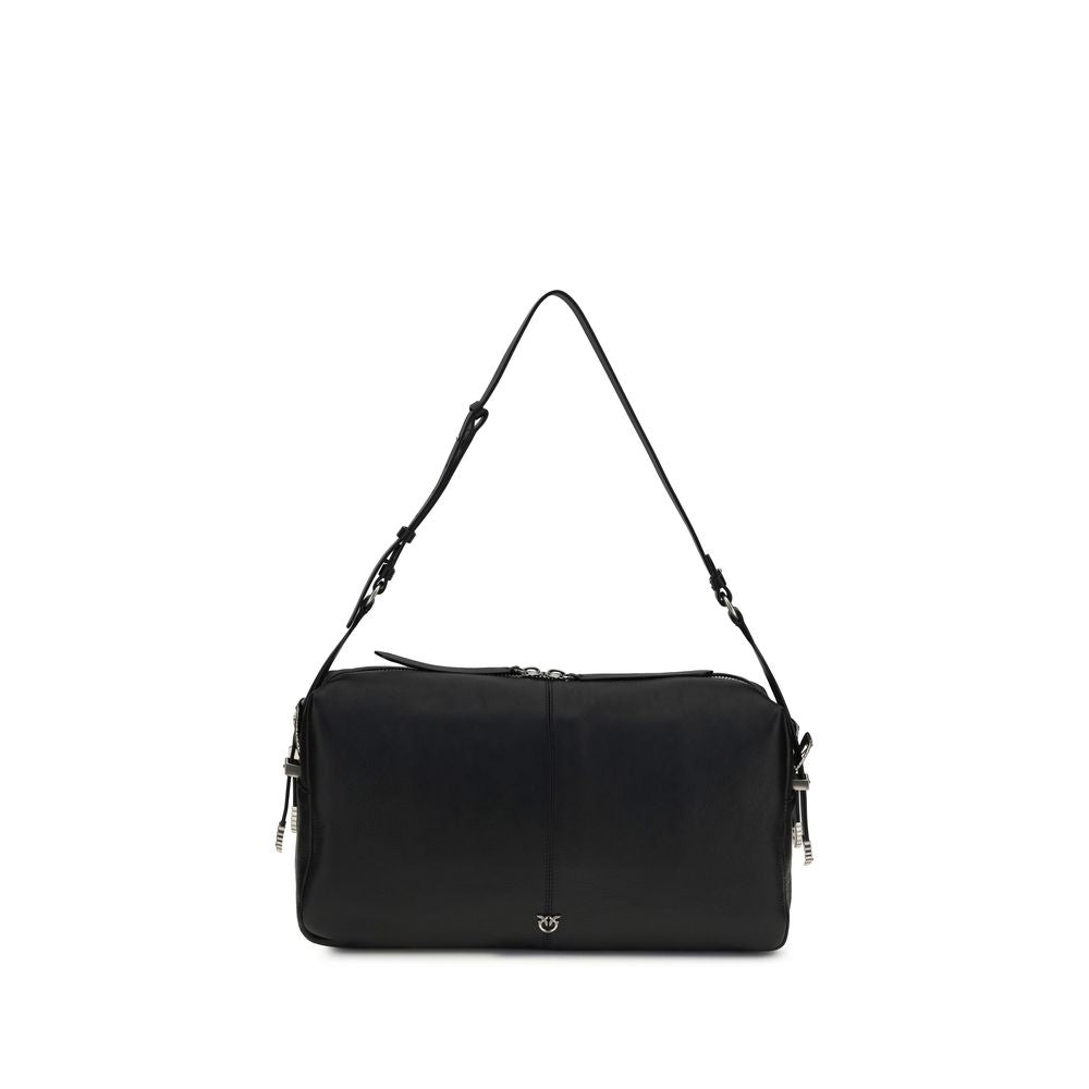 PINKO Schwarze Bos Taurus Kalbsleder Schultertasche