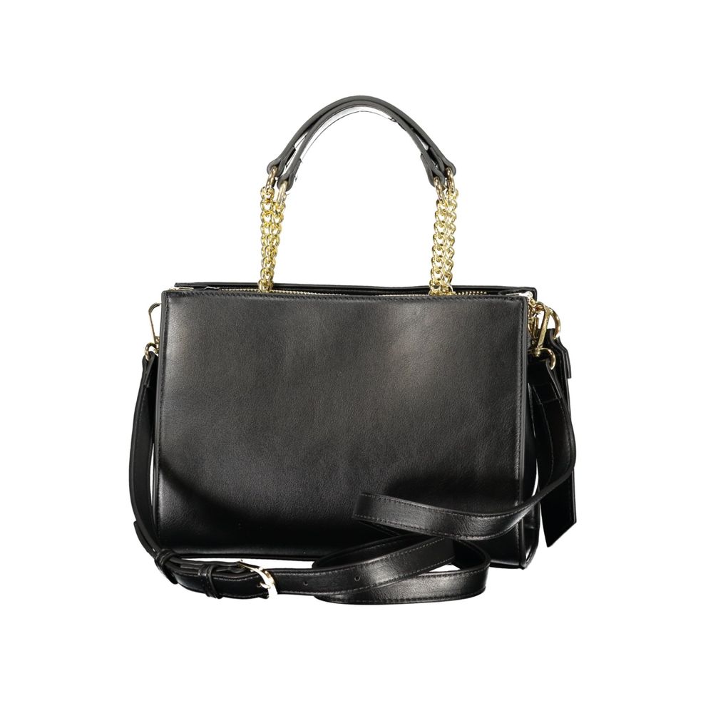 Mario Valentino Schwarze Damen-Handtasche aus Polyurethan