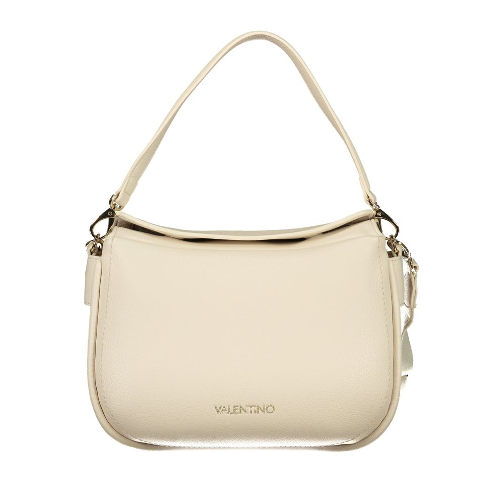 Mario Valentino Beige Damen-Tasche aus Polyurethan mit abnehmbarem Schultergurt