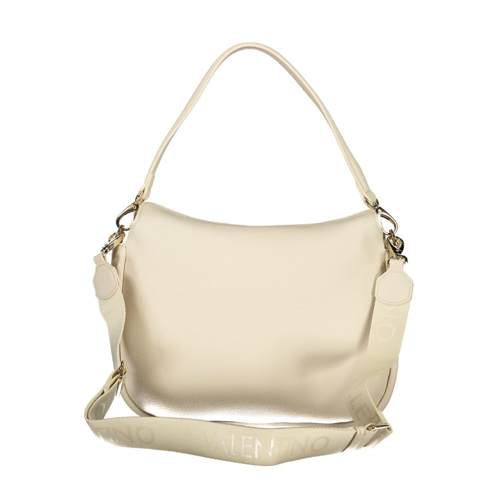 Mario Valentino Beige Damen-Tasche aus Polyurethan mit abnehmbarem Schultergurt